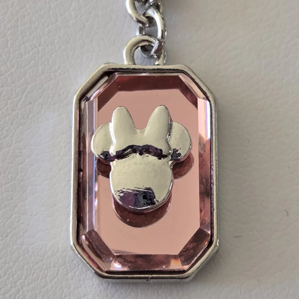 Minnie Silver Chain Necklace with Pink Pendant - Picture 3 of 15